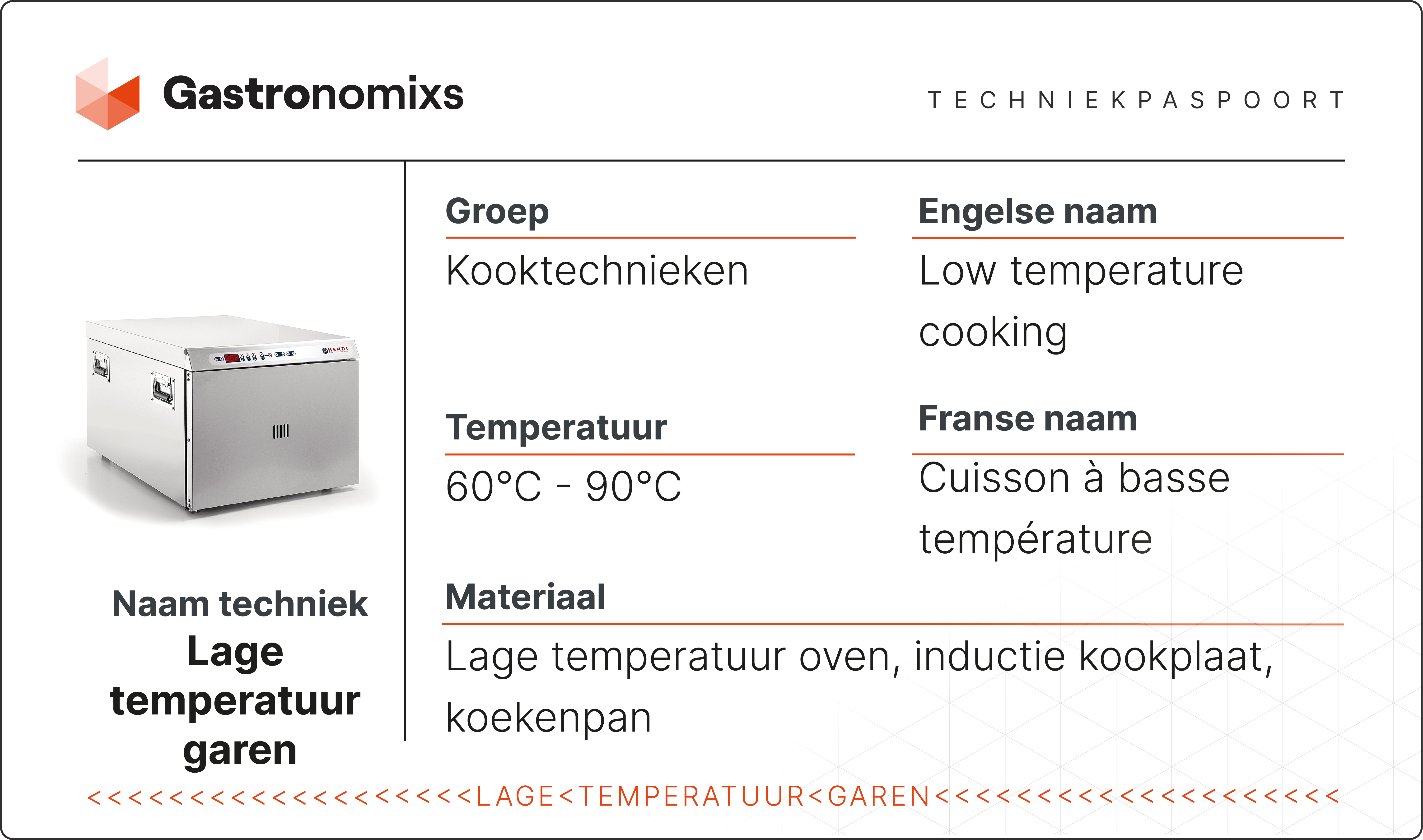 Lage temperatuur garen Gastronomixs